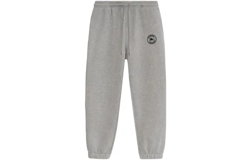 Burberry Embroidered Mélange Fleece-back Cotton-blend Jersey Sweatpants