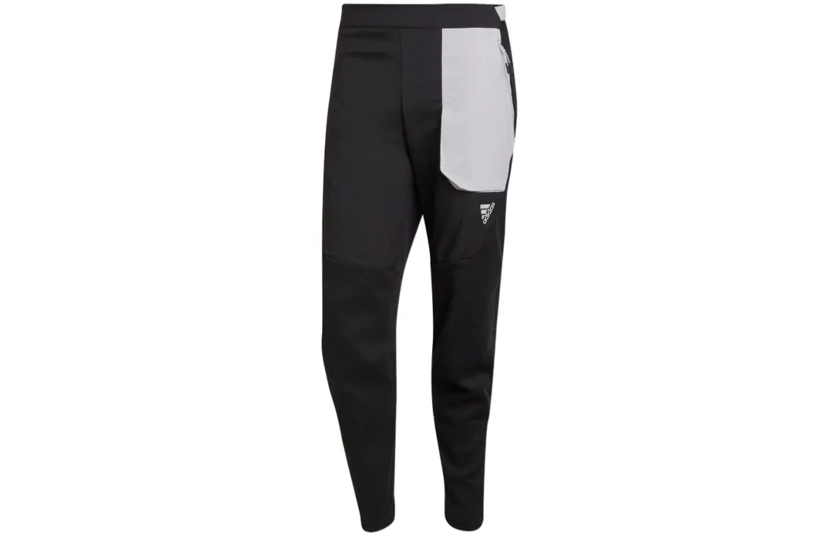 Adidas Knitted Sweatpants Men's Black Moderate Cuffed Pants