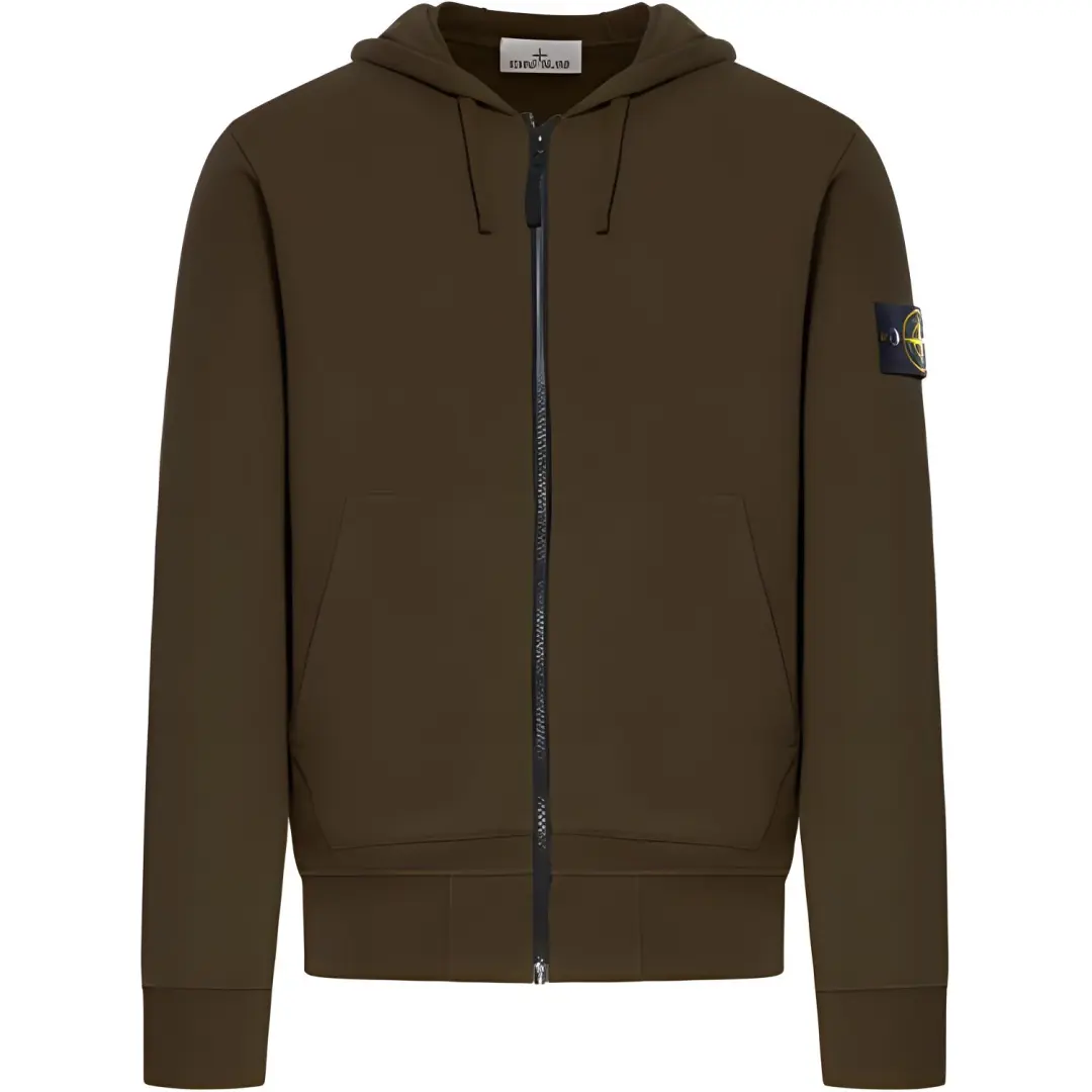 STONE ISLAND Compass Patch Zip Up Hoodie