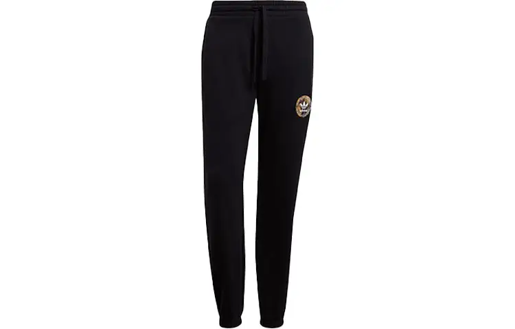 Adidas Originals Knitted Sweatpants Men's Black Moderate Cuffed Pants