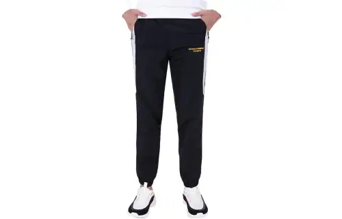 ANTA Knitted Sweatpants Men's Black Moderate Cuffed Pants