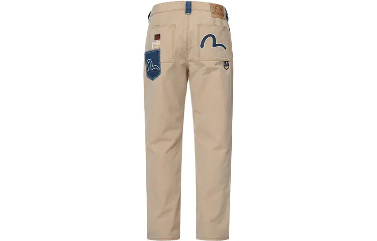 EVISU Jeans Men's Khaki Moderate Straight Fit Pants