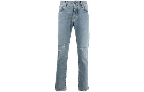 OFF WHITE Diagonal Print Skinny Fit Jeans