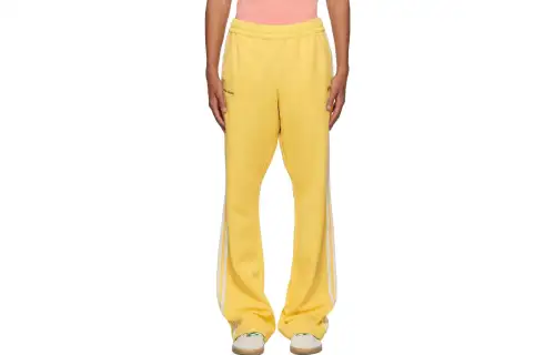 Adidas Originals WALES BONNER Knitted Sweatpants Men's Yellow Moderate Wide Leg Pants