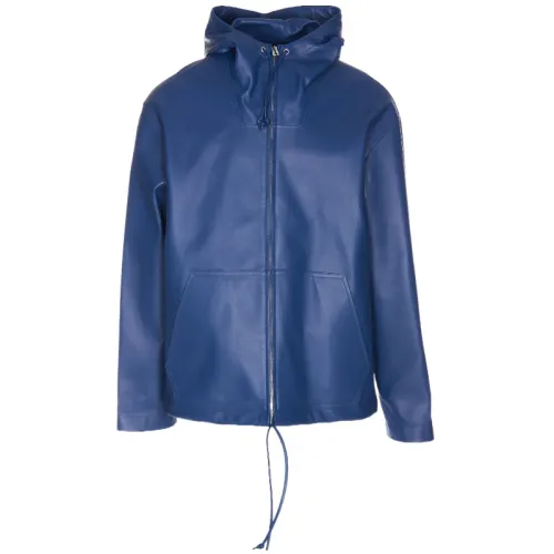 Bottega Veneta Zip Hooded Leather Jacket