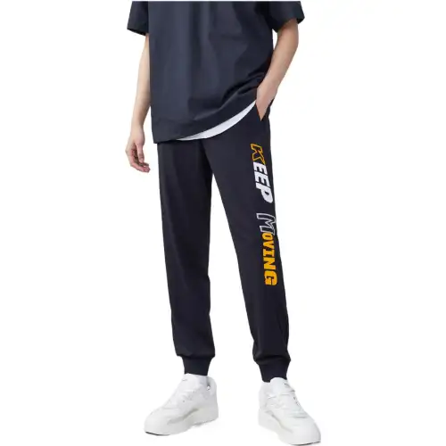 ANTA Life Collection Knitted Sweatpants Men's Blue Moderate Cuffed Pants
