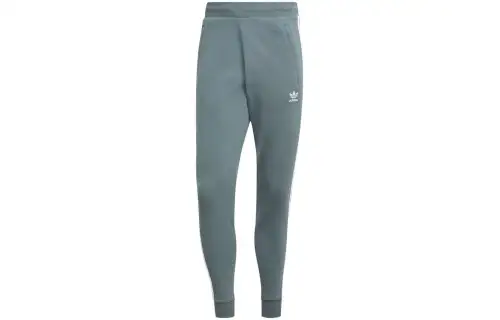 Adidas Originals Knitted Sweatpants Men's Gray Green Moderate Cuffed Pants