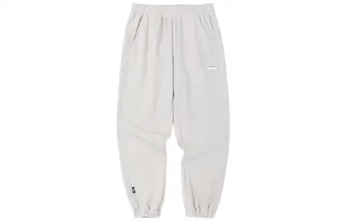 ANTA Life Collection Knitted Sweatpants Men's White Thickened Cuffed Pants