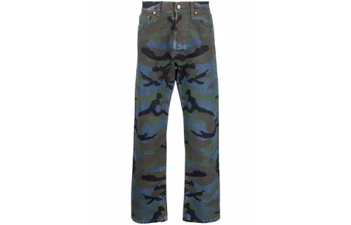 Vetements Jeans Men's Blue Moderate Straight Fit Pants