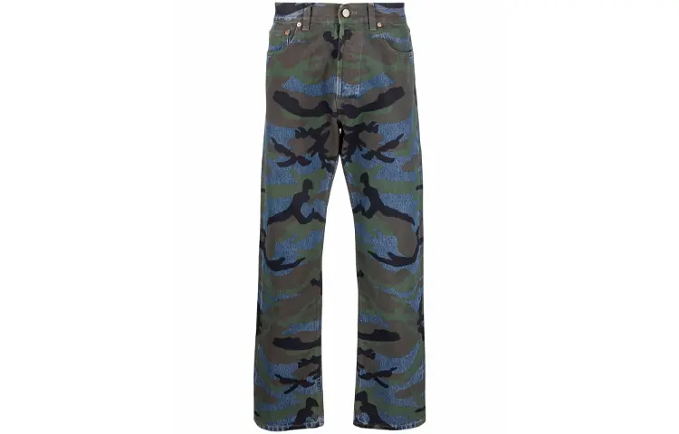 Vetements Jeans Men's Blue Moderate Straight Fit Pants