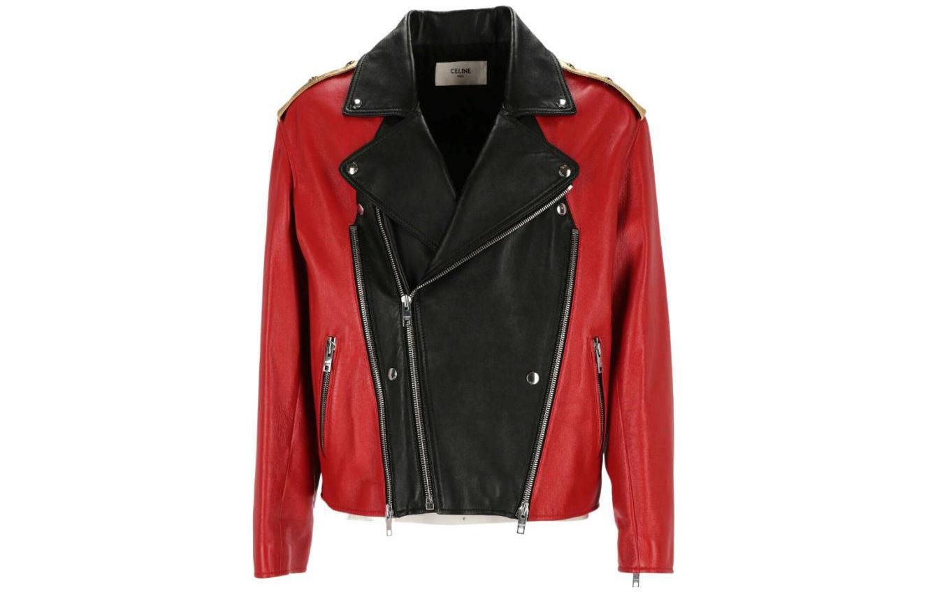 CELINE FW23 Leather Jacket Men's Red