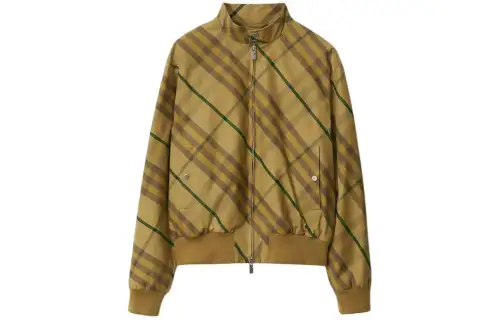 Burberry Check Printed Zipped Bomber Jacket