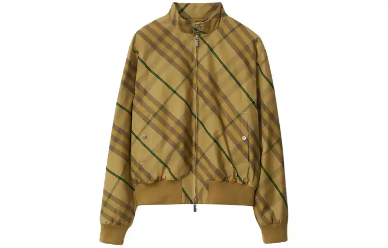 Burberry Check Printed Zipped Bomber Jacket