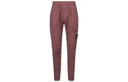 STONE ISLAND Knitted Sweatpants Men's Dark Red Moderate Tapered Pants