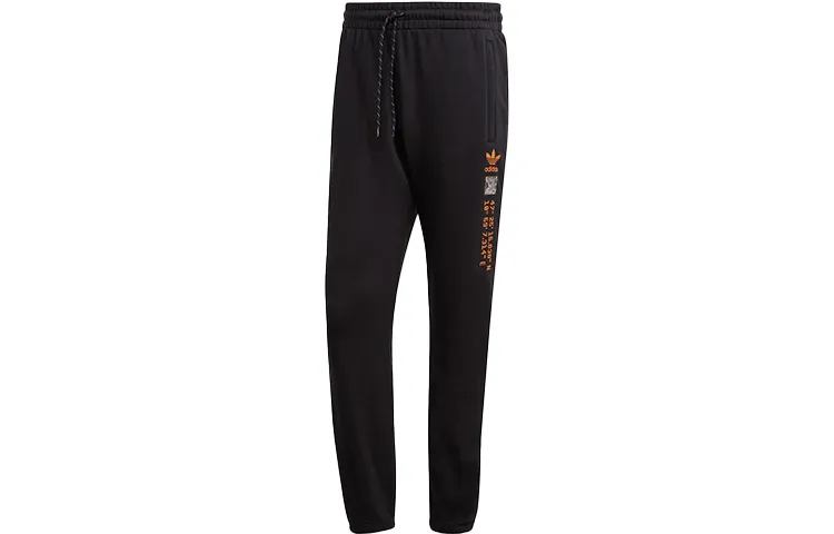 Adidas Originals Knitted Sweatpants Men's Black Moderate Cuffed Pants