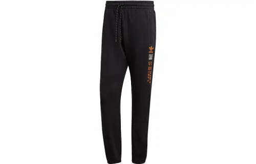 Adidas Originals Knitted Sweatpants Men's Black Moderate Cuffed Pants