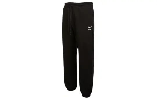 PUMA Knitted Sweatpants Men's Black Moderate Cuffed Pants