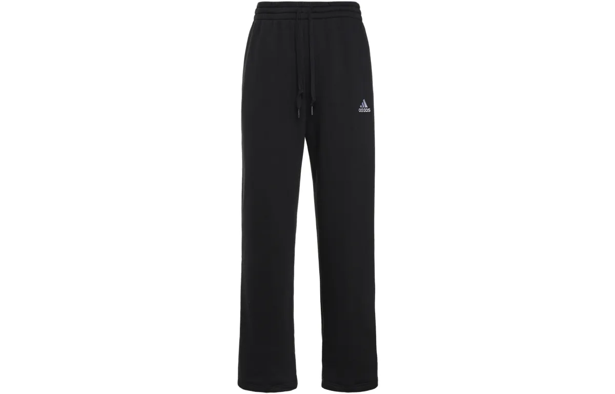 Adidas Knitted Sweatpants Men's Black Thickened Straight Fit Pants