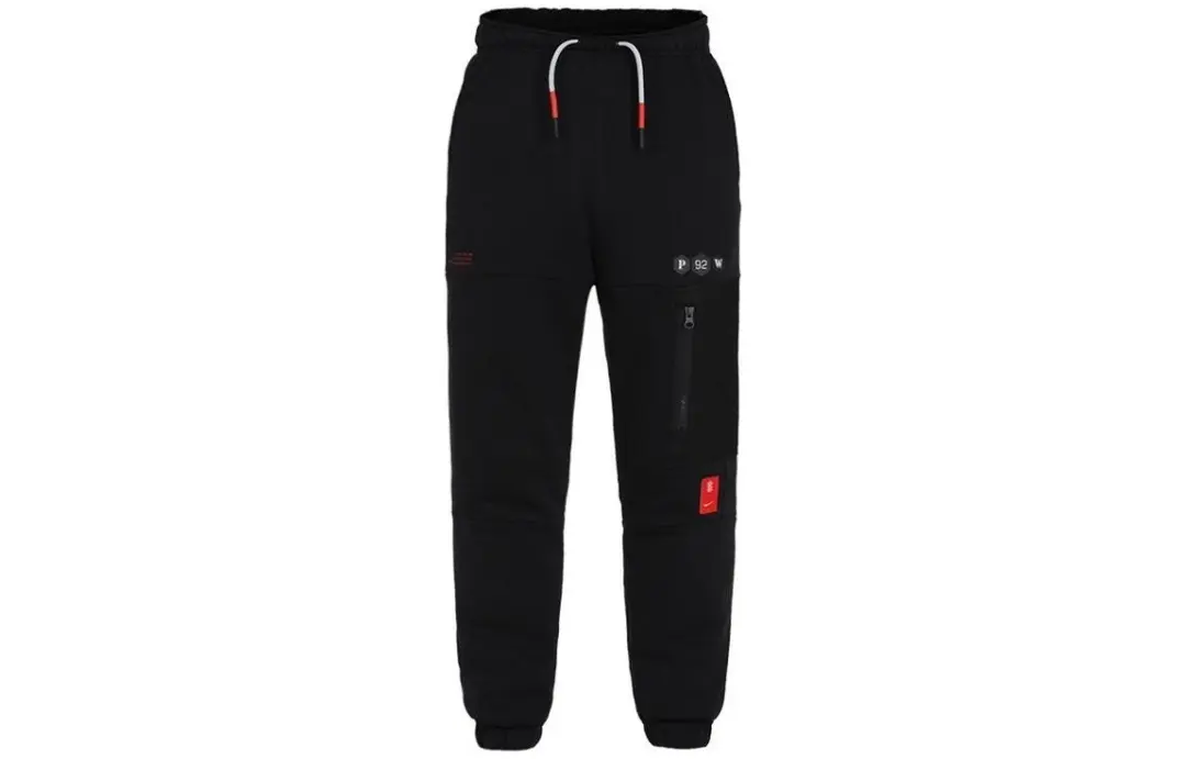 Nike Knitted Sweatpants Men's Black Thickened Cuffed Pants