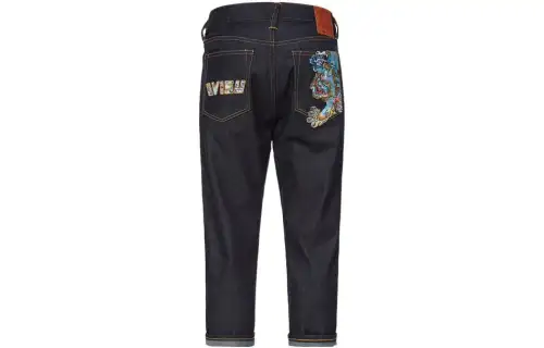 EVISU Jeans Men's Denim Blue Moderate Tapered Pants