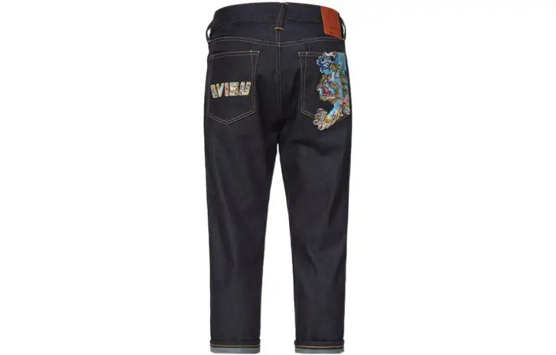 EVISU Jeans Men's Denim Blue Moderate Tapered Pants
