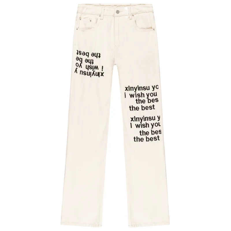 XINYINSU Jeans Unisex Moderate Straight Fit Pants