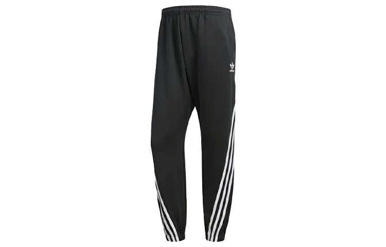 Adidas Originals Knitted Sweatpants Men's Black Moderate Straight Fit Pants