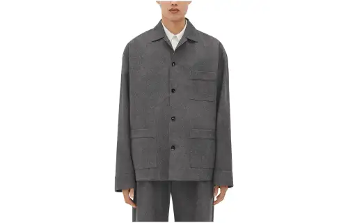 Bottega Veneta FW23 Leather Jacket Men's Gray