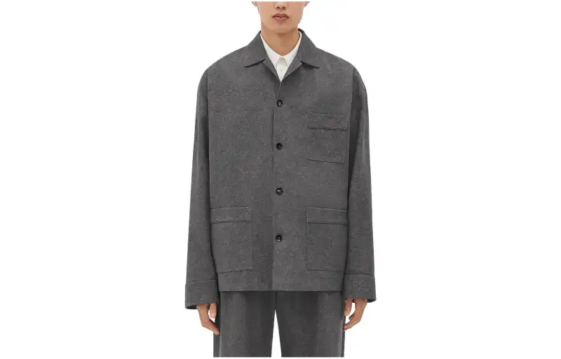 Bottega Veneta FW23 Leather Jacket Men's Gray