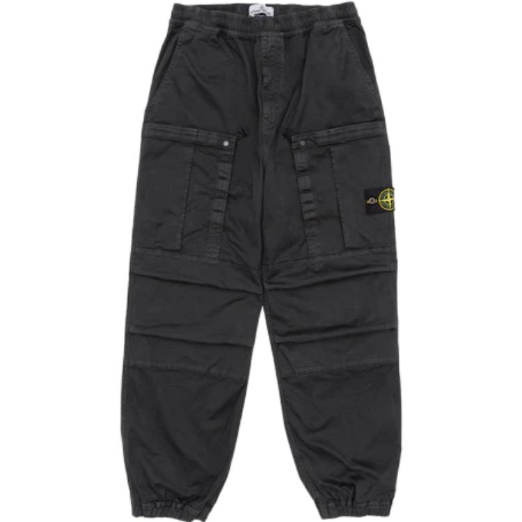 Stone Island Compass-patch cotton cargo trousers