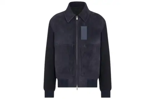 DIOR SS23 Leather Jacket Men's Coal Gray