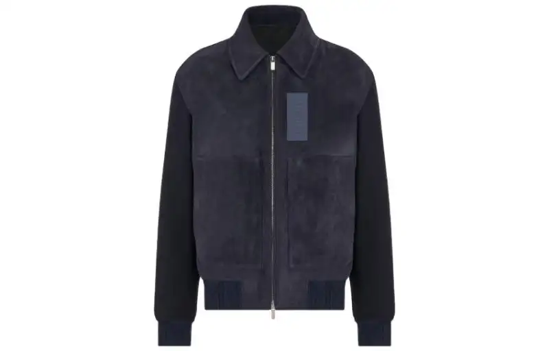 DIOR SS23 Leather Jacket Men's Coal Gray