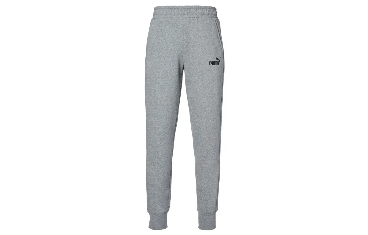 PUMA Knitted Sweatpants Men's Gray Moderate Cuffed Pants