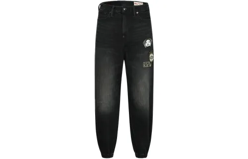 EVISU Jeans Men's Denim Black Moderate Cuffed Pants