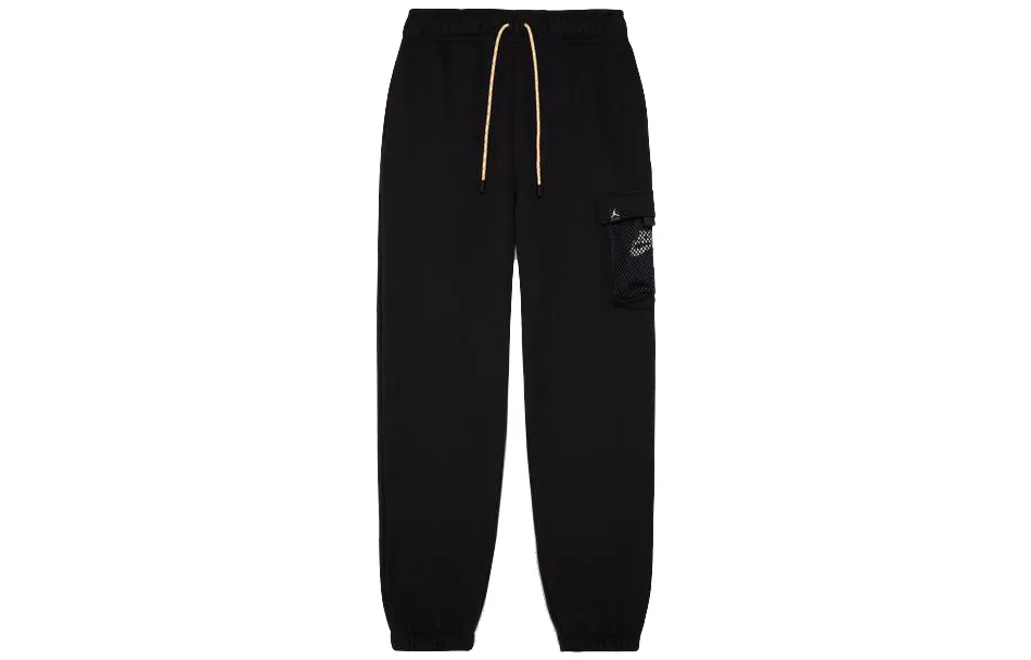 Jordan Knitted Sweatpants Men's Black Moderate Cuffed Pants