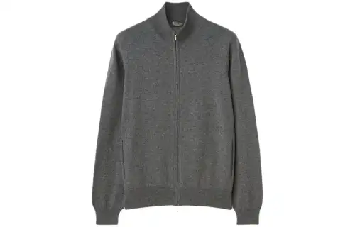 Loro Piana Classic Zip Up Bomber Jacket Jackets & Coats Men's Gray