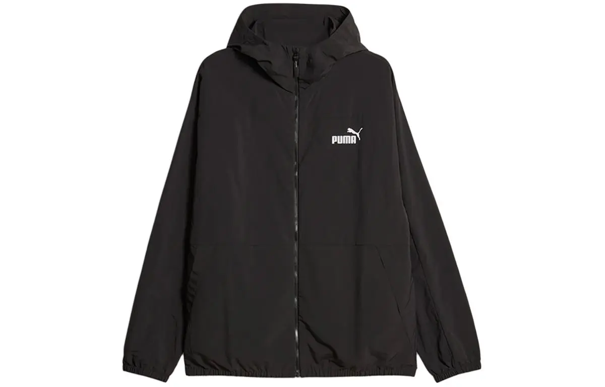 PUMA Jackets Men's Black Hooded (Non-detachable) Moderate Straight Fit