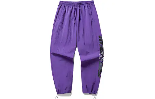 ANTA Basketball Collection Knitted Sweatpants Men's Purple Moderate Cuffed Pants