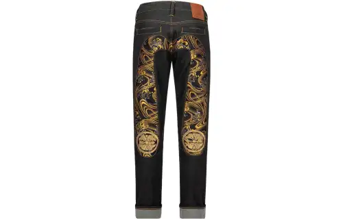 EVISU Jeans Men's Denim Blue Moderate Tapered Pants