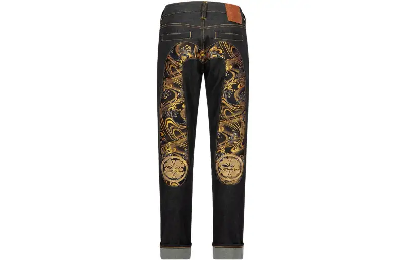 EVISU Jeans Men's Denim Blue Moderate Tapered Pants
