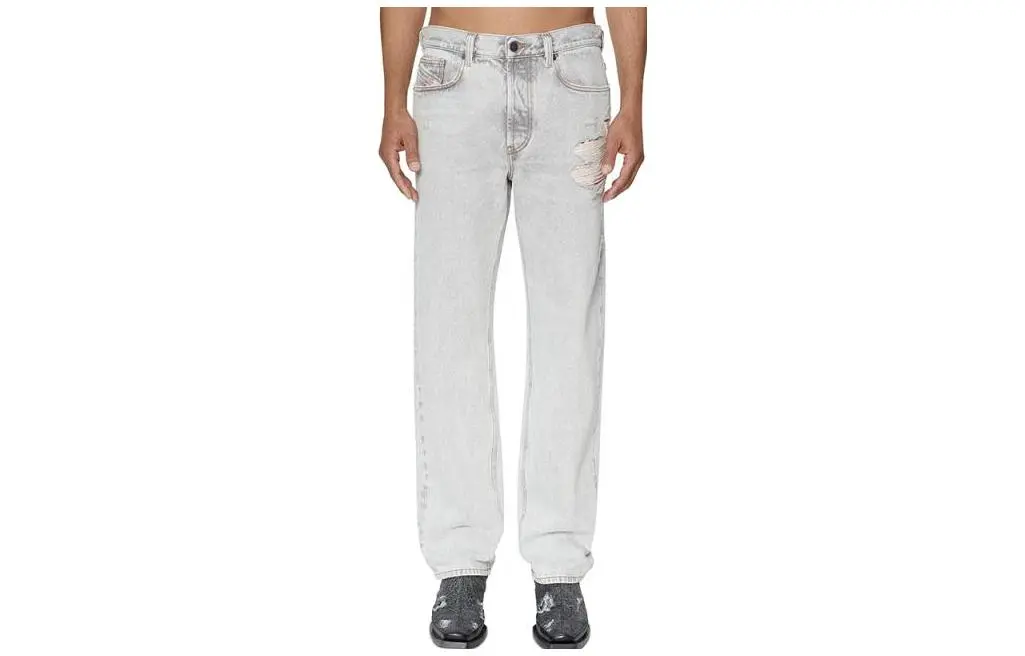 DIESEL Jeans Men's Gray Moderate Straight Fit Pants