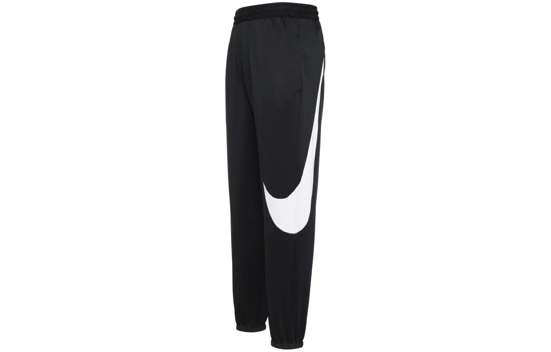 Nike Thermal Fleece Lined Large Hook Casual Cuffed Pants Retro Sports Knitted Sweatpants Men's Black