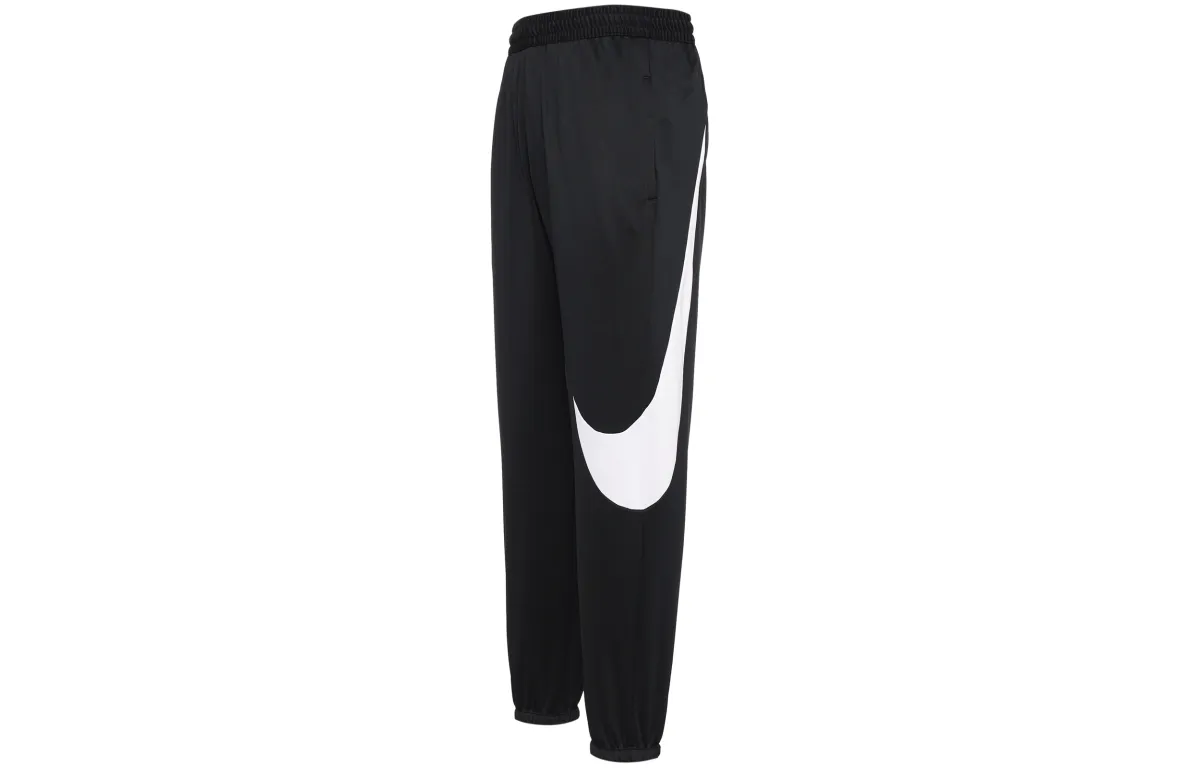 Nike Thermal Fleece Lined Large Hook Casual Cuffed Pants Retro Sports Knitted Sweatpants Men's Black