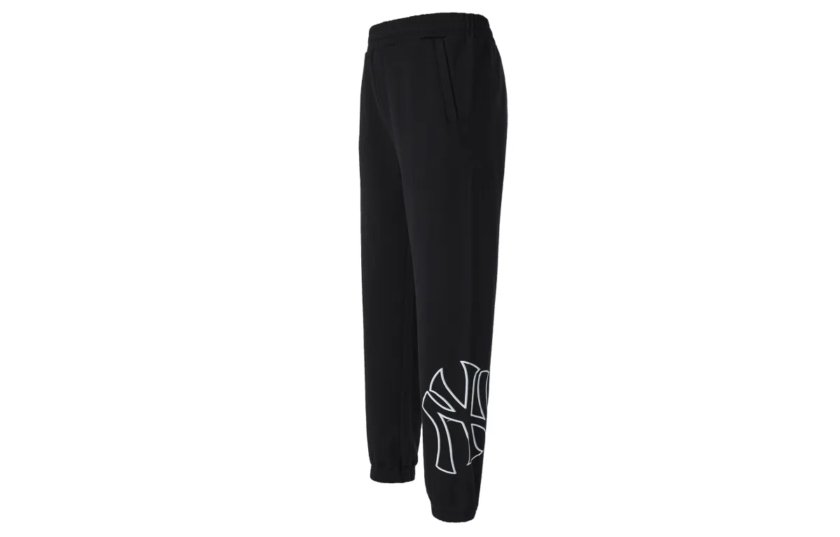 MLB New York Yankees Knitted Sweatpants Unisex Black Moderate Cuffed Pants