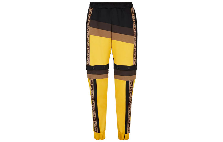 Мужские штаны Fendi FF Stripe (желтые)