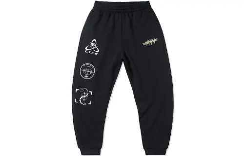 Li Ning CF Knitted Sweatpants Men's Black Moderate Straight Fit Pants