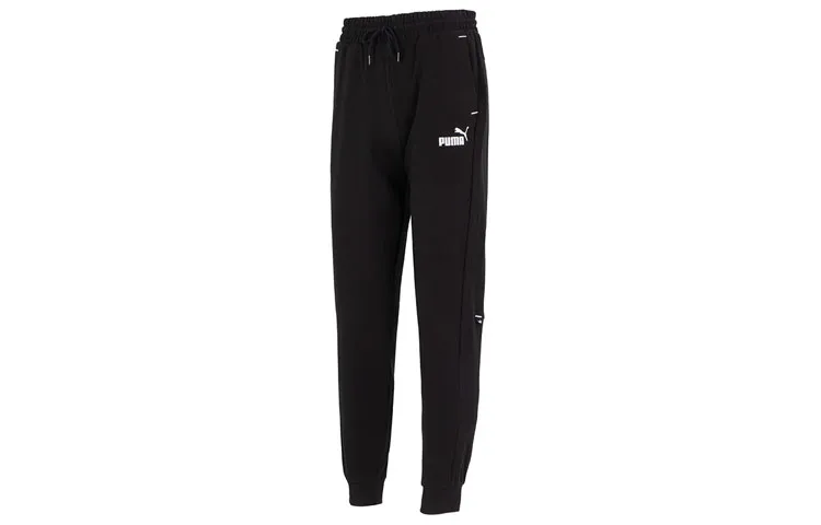 PUMA Knitted Sweatpants Men's Black Moderate Cuffed Pants