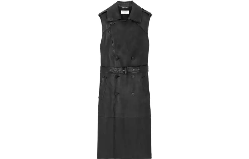 SAINT LAURENT FW22 Trench Coat Men's Black
