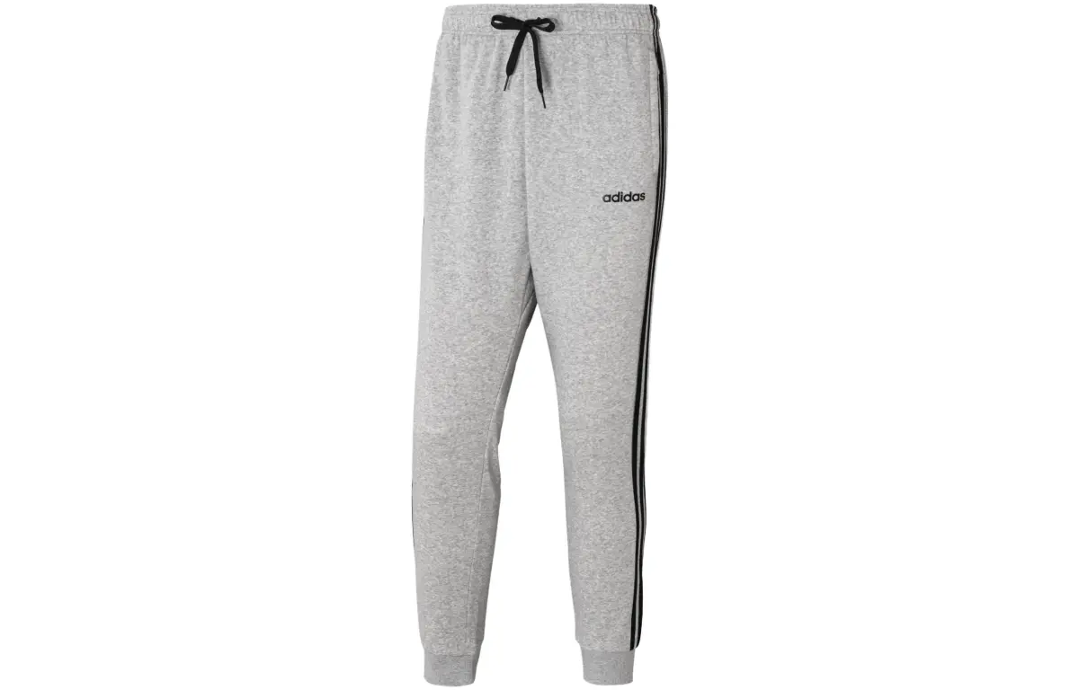 Adidas Knitted Sweatpants Men's Gray Moderate Cuffed Pants