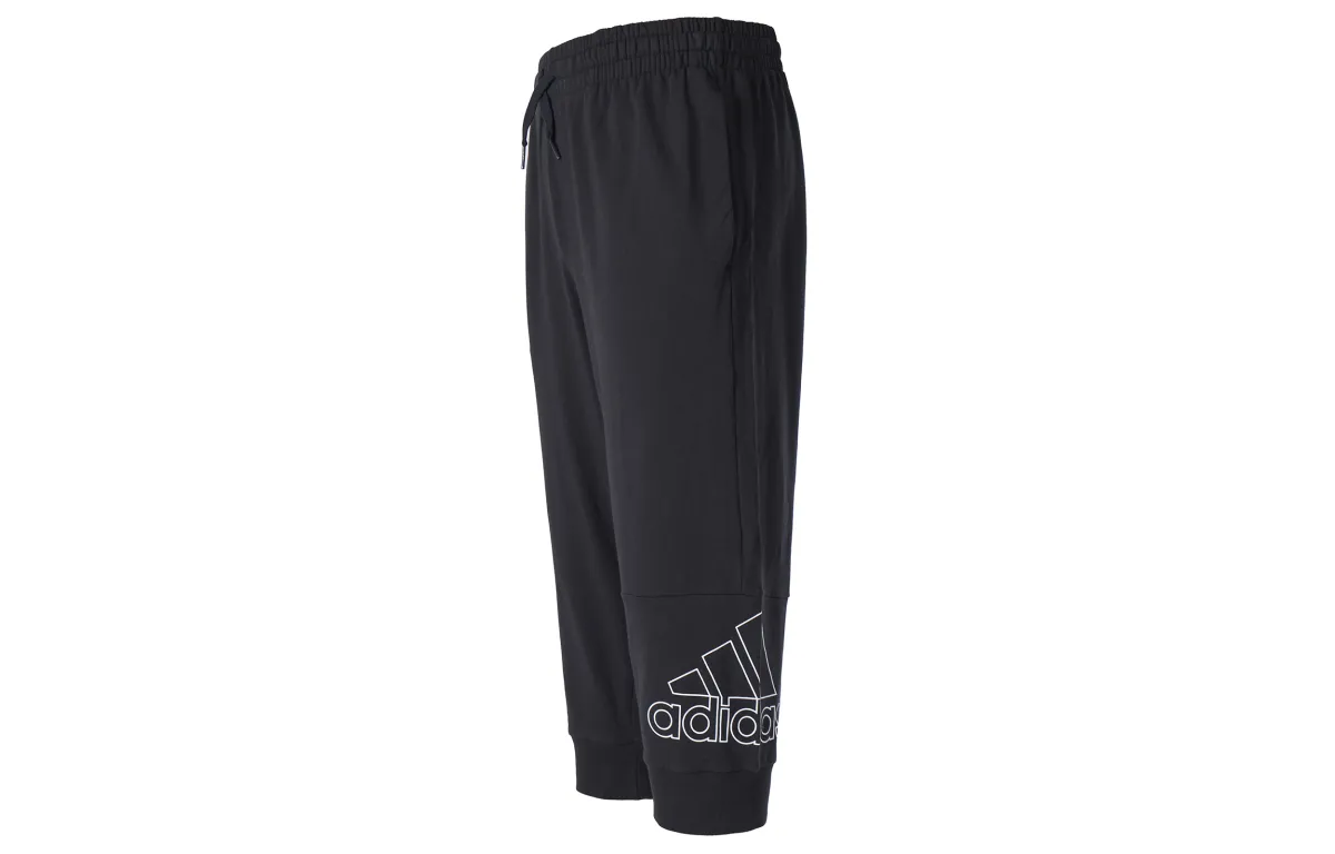 Adidas Knitted Sweatpants Men's Black Moderate Cuffed Pants